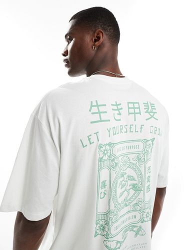 T-shirt oversize grigia con stampa souvenir sul retro - ASOS DESIGN - Modalova