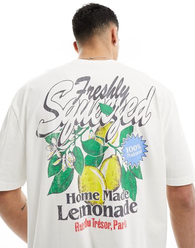 T-shirt oversize in con stampa di limoni sul retro - ASOS DESIGN - Modalova