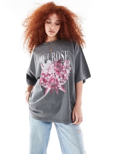 T-shirt oversize slavato con stampa di "Melrose" - ASOS DESIGN - Modalova
