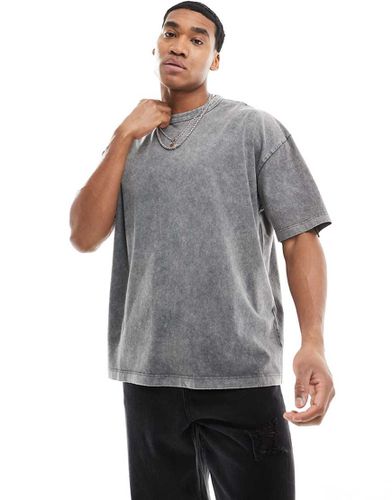 T-shirt oversize pesante 220 gsm grigio slavato - ASOS DESIGN - Modalova