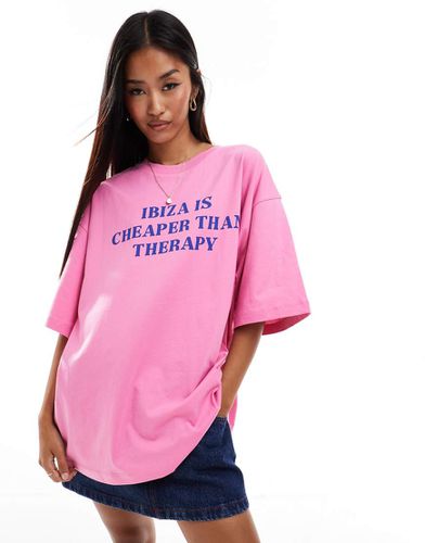 T-shirt oversize con stampa Ibiza - ASOS DESIGN - Modalova