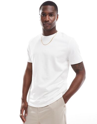 T-shirt pesante girocollo in cotone bianca - ASOS DESIGN - Modalova