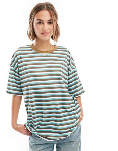 T-shirt squadrata oversize a righe - ASOS DESIGN - Modalova