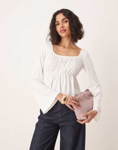 Top babydoll à manches évasées - Ivoire - Asos Design - Modalova