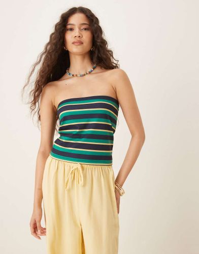 Top bandeau long à rayures - Vert - Asos Design - Modalova