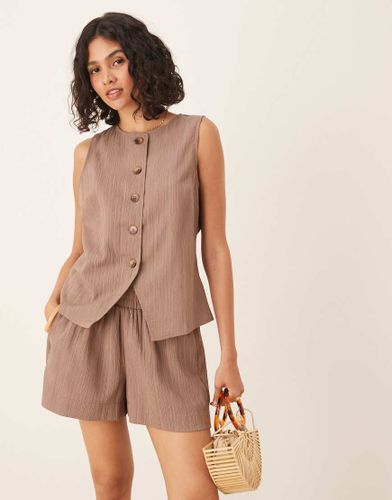 Top d'ensemble froissé - Taupe - Asos Design - Modalova