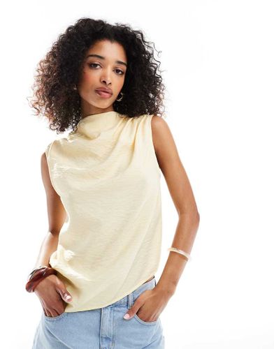 Top drapé sans manches coupe asymétrique - Asos Design - Modalova