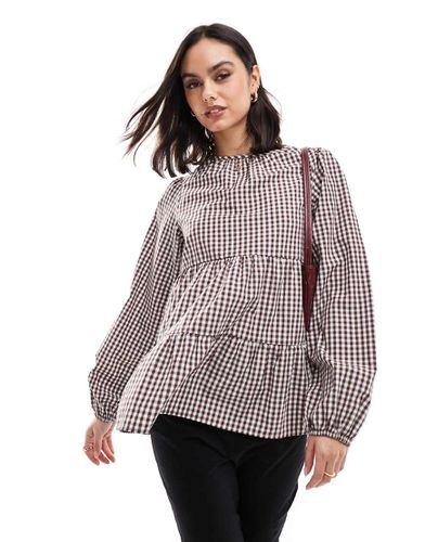 Top grembiule a maniche lunghe a quadretti - ASOS DESIGN - Modalova