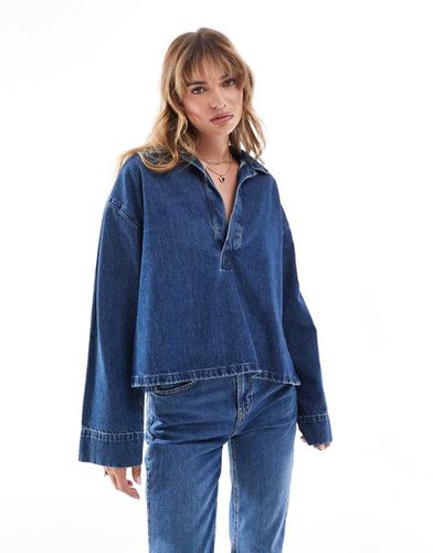 Top stile rugby in denim - ASOS DESIGN - Modalova