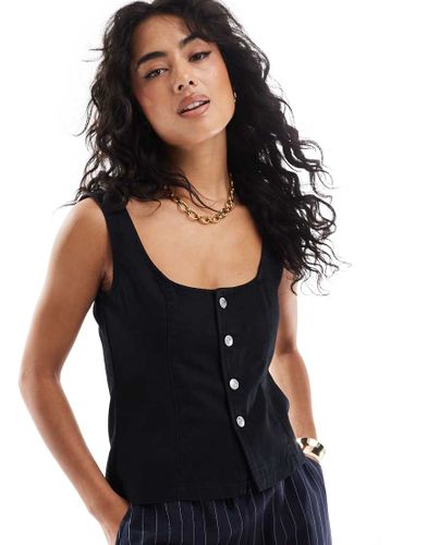 Top structuré en denim - Asos Design - Modalova