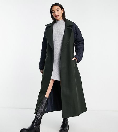 ASOS DESIGN Tall - Trench trapuntato ibrido kaki - ASOS Tall - Modalova