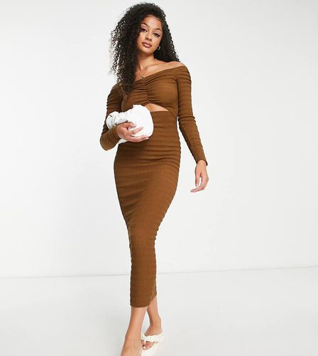 ASOS DESIGN Tall - Vestito midi stropicciato con scollo alla Bardot - ASOS Tall - Modalova