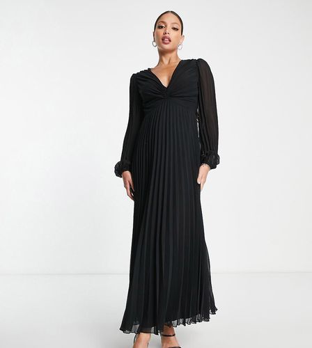 ASOS DESIGN Tall - Vestito midi a pieghe con scollo profondo - ASOS Tall - Modalova