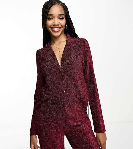 ASOS DESIGN Tall - Pigiama glitterato con camicia e pantaloni - ASOS Tall - Modalova