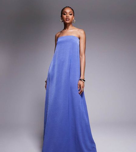 ASOS DESIGN Tall - Robe trapèze bandeau longue en satin - Bleu lilas - Asos Tall - Modalova