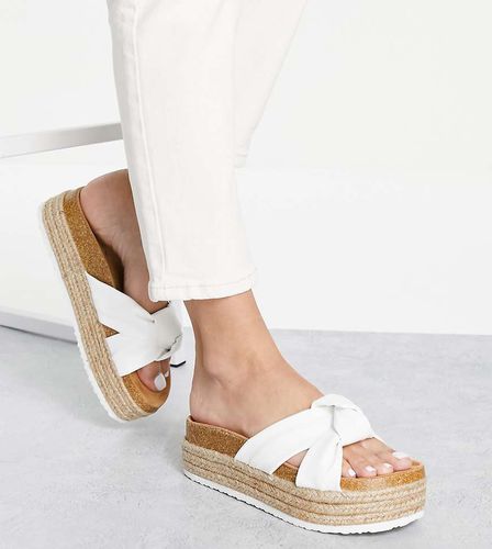 Teegan - Sandali a pianta larga flatform bianchi - ASOS DESIGN - Modalova