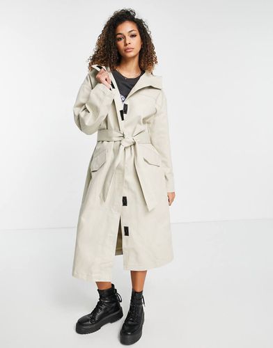 Trench color pietra con cappuccio - ASOS DESIGN - Modalova