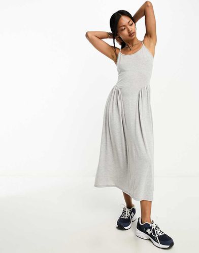 Vestito midi con scollo rotondo, fascette sottili e cuciture a vista laterali - ASOS DESIGN - Modalova