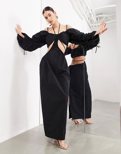 Vestito lungo con scollo Bardot e maniche a sbuffo oversize strutturate - ASOS EDITION - Modalova