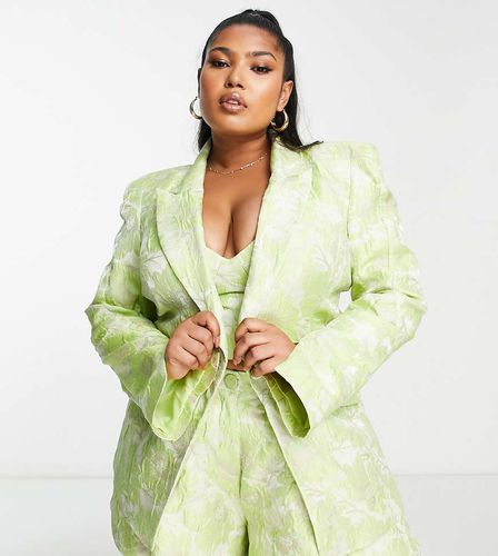 Curve - Blazer jacquard con spalline imbottite in coordinato - ASOS LUXE - Modalova