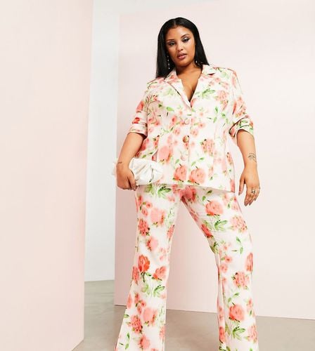 Curve - Pantaloni da abito con stampa a fiori - ASOS LUXE - Modalova