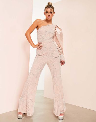 Tuta jumpsuit monospalla con perle decorative - ASOS LUXE - Modalova