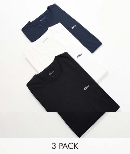 Confezione da 3 T-shirt colore bianco, blu navy, nero - BOSS Bodywear - Modalova