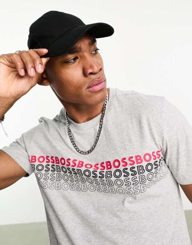 Tee 2 - T-shirt grigia con logo - BOSS Green - Modalova