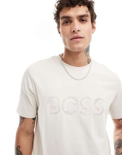 Tee Jagged - T-shirt beige con logo applicato - BOSS Green - Modalova