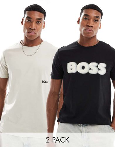 Confezione da 2 T-shirt grigia e beige - BOSS Green - Modalova