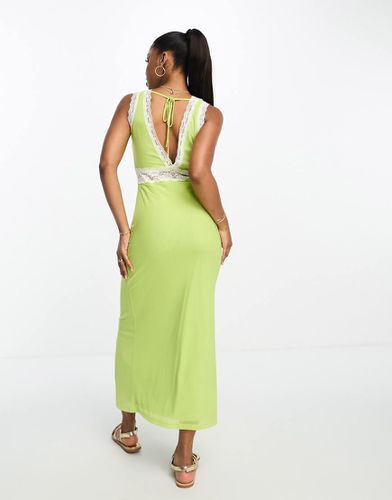 Vestito midi lime con finiture in pizzo anni '90 - Bailey Rose - Modalova