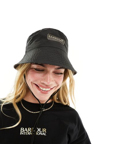 Cappello da pescatore double-face verde/con stampa leopardata - Barbour International - Modalova