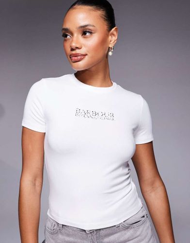 Harley - T-shirt ajusté avec logo à imprimé léopard - Écru - Barbour International - Modalova