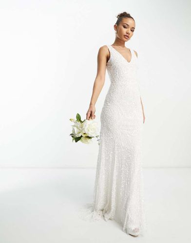 Vestito da sposa lungo con decorazioni e strascico - Beauut - Modalova