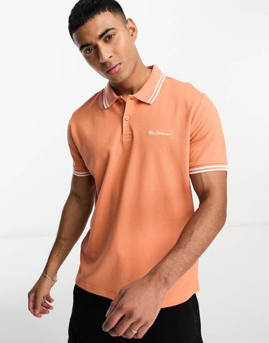 Polo color cipria in jersey con colletto a contrasto - Ben Sherman - Modalova