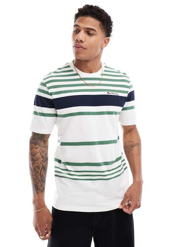 T-shirt comoda tecnica bianca a righe - Ben Sherman - Modalova