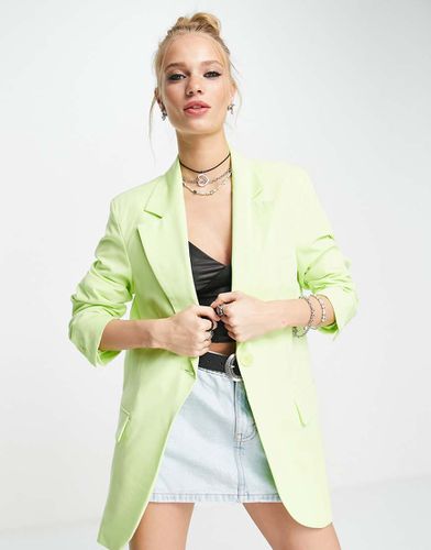 Blazer oversize color lime - Bershka - Modalova