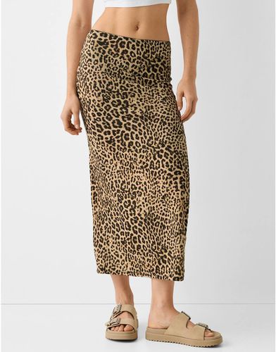 Gonna lunga in poliammide leopardata - Bershka - Modalova