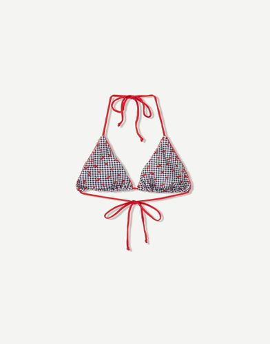 Haut de bikini à carreaux vichy et motif cerises - Bershka - Modalova