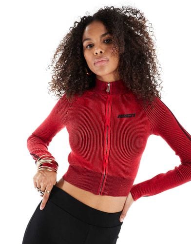 Maglione a coste con chiusura con zip - Bershka - Modalova