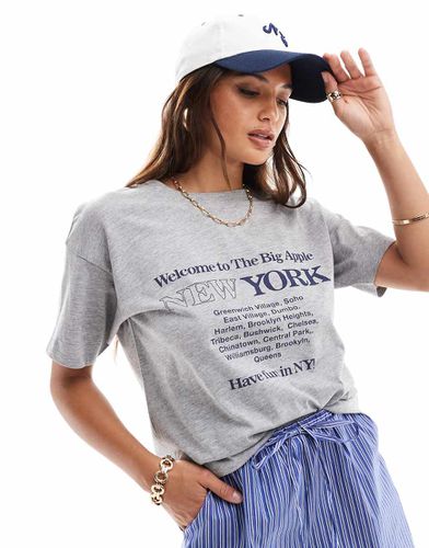 T-shirt grigia con stampa "NYC" - Brave Soul - Modalova