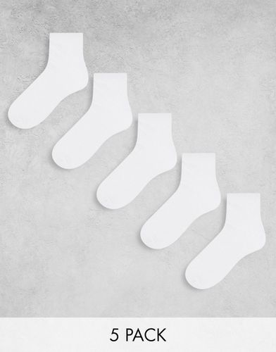 Confezione da 5 paia di calzini sportivi bianchi - Brave Soul - Modalova