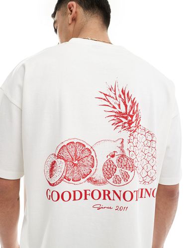 T-shirt bianca con stampa di insalata di frutta - Good For Nothing - Modalova