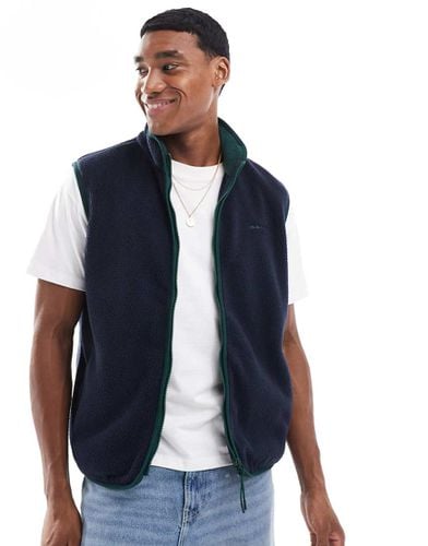 Gilet in pile color con zip e logo - Gant - Modalova