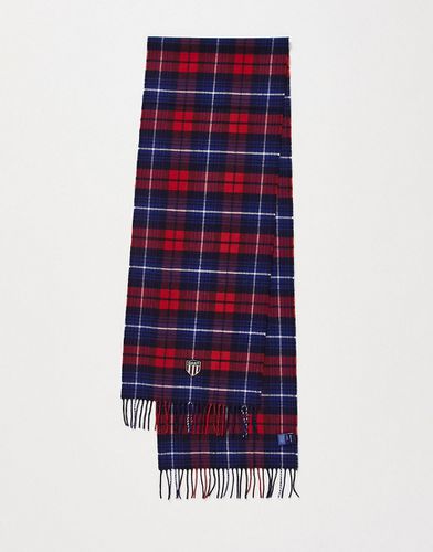 Sciarpa in lana a quadri rossi con logo a scudo - Gant - Modalova