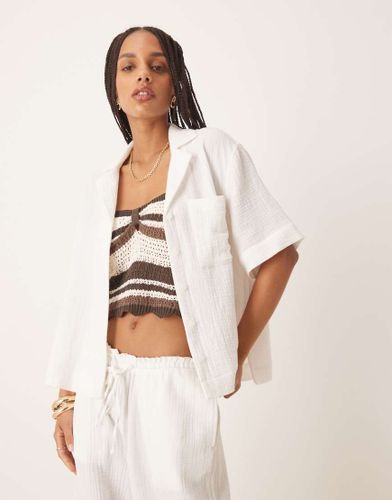 Chemise décontractée d'ensemble en gaze à manches courtes - Gina Tricot - Modalova