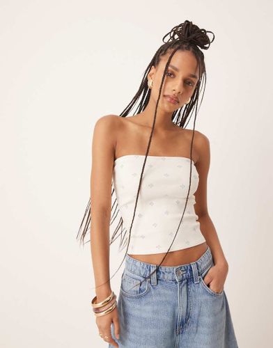 Top bandeau tube à imprimé cachemire - Crème - Gina Tricot - Modalova