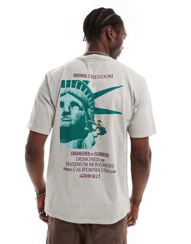 Liberty - T-shirt grigio pigmentato con grafica - Gramicci - Modalova