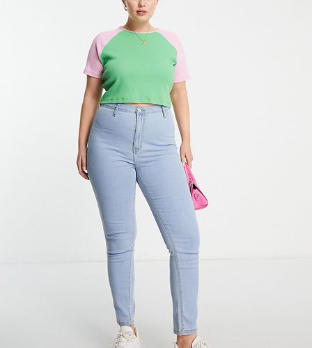 Plus - Chloe - Jeans skinny elasticizzati a vita alta stile disco lavaggio azzurro - Don't Think Twice - Modalova