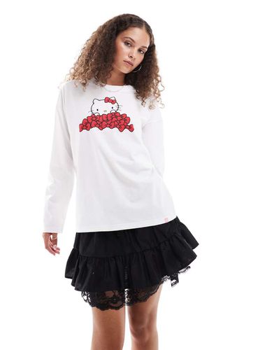 Maglietta a maniche lunghe oversize con stampa di Hello Kitty - Daisy Street - Modalova